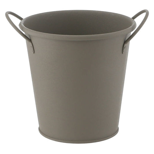 ラウンドバケツ スチール M KH カーキ 完成品 W165×D133×H140mm 0.15kg fj-61435の画像