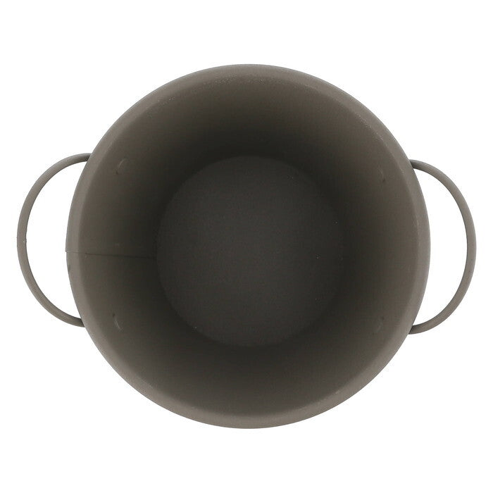 ラウンドバケツ スチール M KH カーキ 完成品 W165×D133×H140mm 0.15kg fj-61435の画像