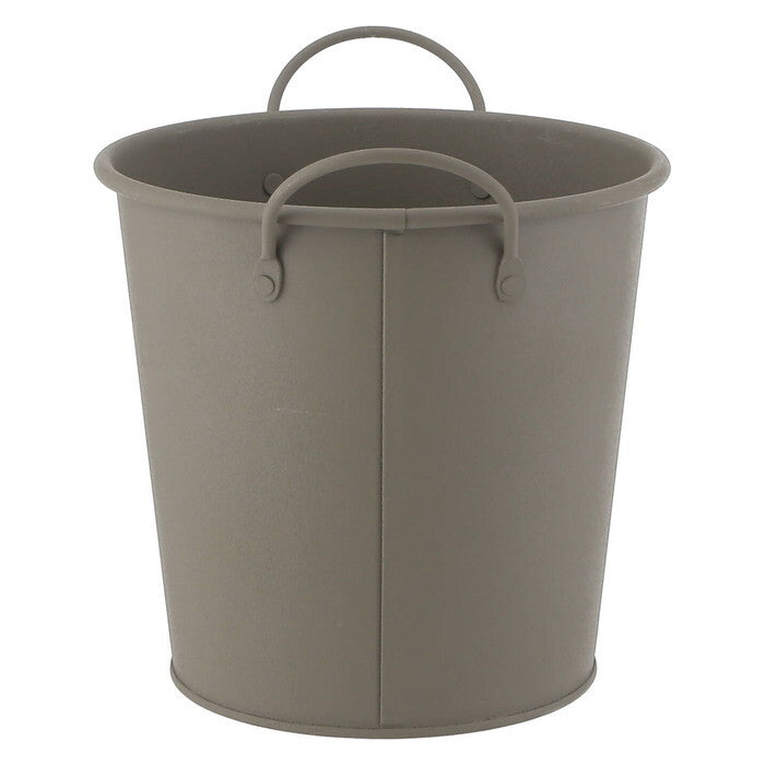 ラウンドバケツ スチール L KH カーキ 完成品 W210×D168×H180mm 0.24kg fj-61437の画像