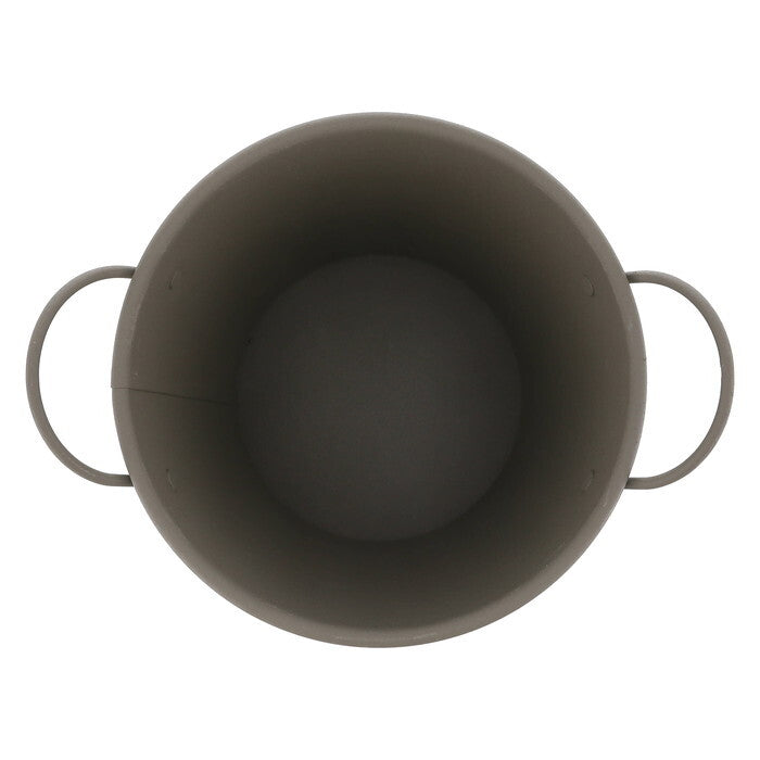 ラウンドバケツ スチール L KH カーキ 完成品 W210×D168×H180mm 0.24kg fj-61437の画像