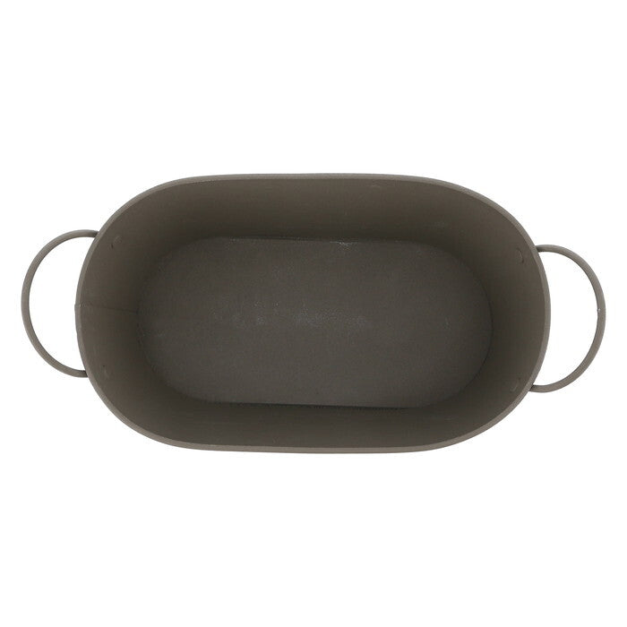 オーバルバケツ スチール S KH カーキ 完成品 W250×D110×H105mm 0.16kg fj-61439の画像