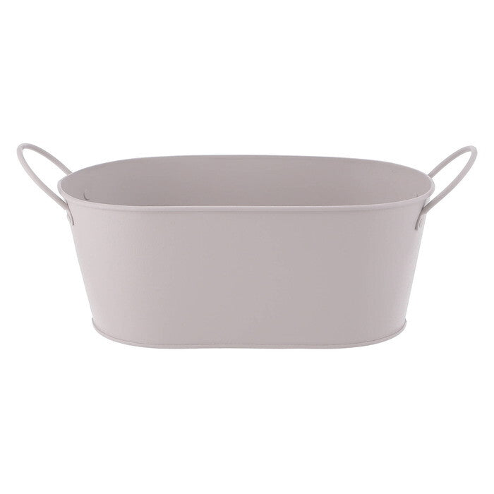 オーバルバケツ スチール M IV アイボリー 完成品 W310×D125×H125mm 0.23kg fj-61440の画像