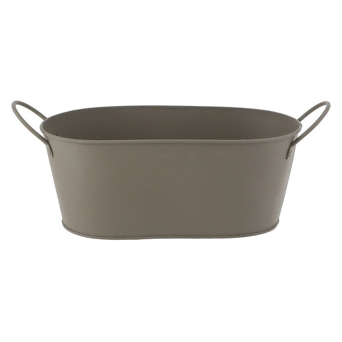 オーバルバケツ スチール M KH カーキ 完成品 W310×D125×H125mm 0.23kg fj-61441の画像