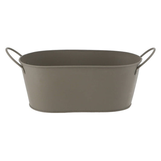 オーバルバケツ スチール M KH カーキ 完成品 W310×D125×H125mm 0.23kg fj-61441の画像