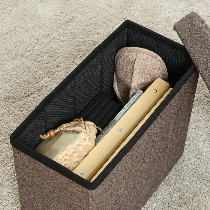 テーブルにもなる 収納 スツール スリム チャコール 幅400×奥行215×高さ350 fj-61492の画像