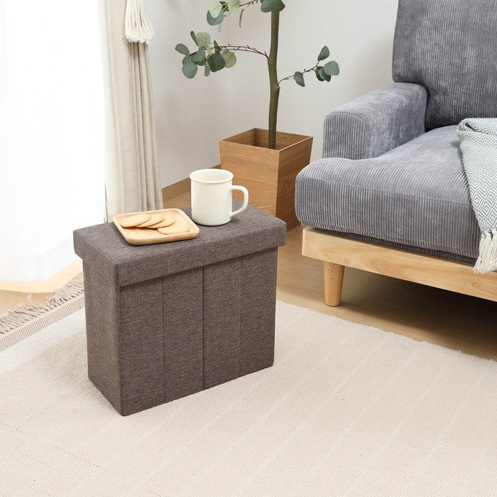 テーブルにもなる 収納 スツール スリム チャコール 幅400×奥行215×高さ350 fj-61492の画像