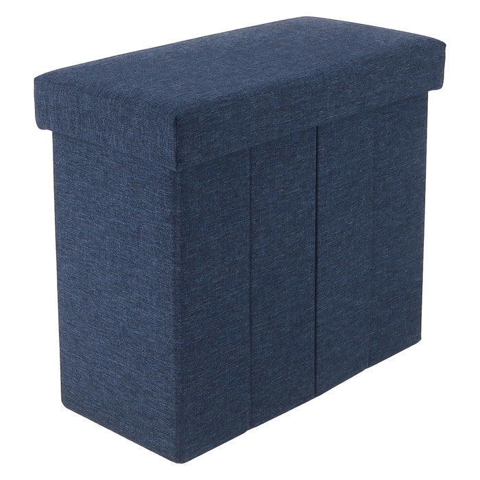 テーブルにもなる 収納 スツール スリム ネイビー 幅400×奥行215×高さ350 fj-61493の画像