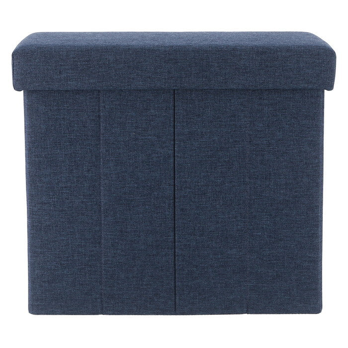 テーブルにもなる 収納 スツール スリム ネイビー 幅400×奥行215×高さ350 fj-61493の画像