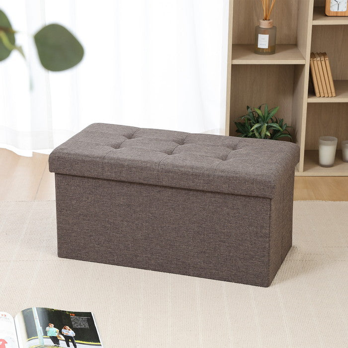 テーブルにもなる 収納 ベンチ チャコール 幅700×奥行350×高さ350 fj-61495の画像