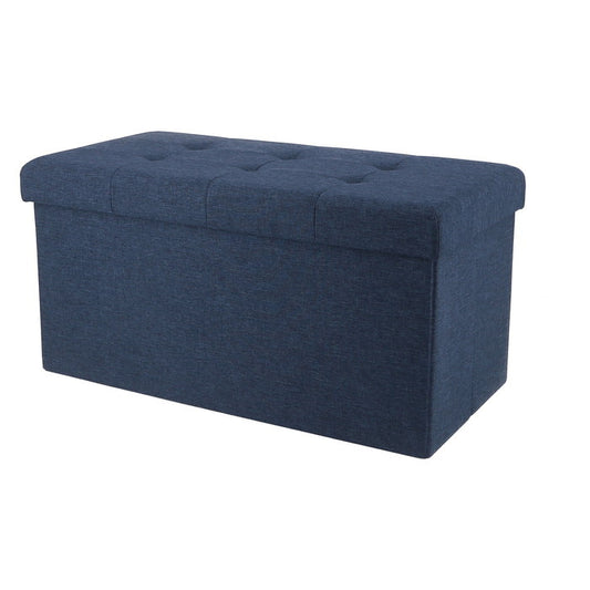 テーブルにもなる 収納 ベンチ ネイビー 幅700×奥行350×高さ350 fj-61496の画像