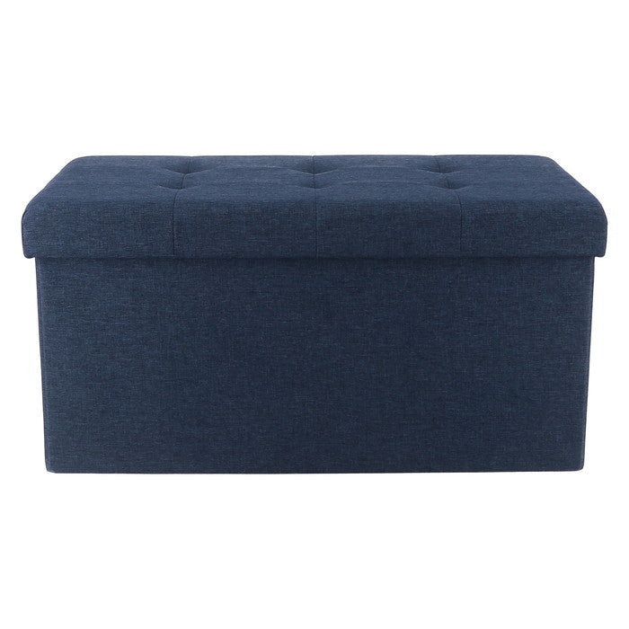 テーブルにもなる 収納 ベンチ ネイビー 幅700×奥行350×高さ350 fj-61496の画像