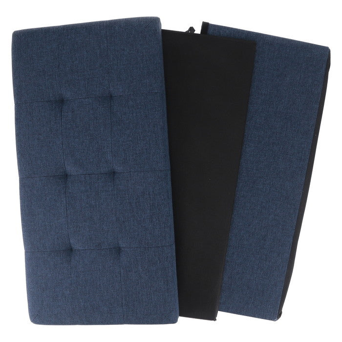 テーブルにもなる 収納 ベンチ ネイビー 幅700×奥行350×高さ350 fj-61496の画像