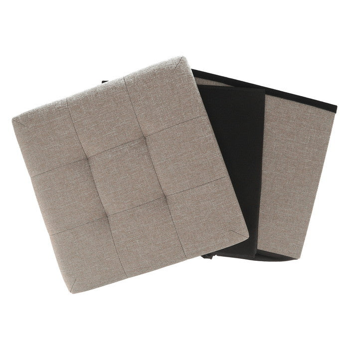 テーブルにもなる 収納 スツール ライトグレー 幅350×奥行350×高さ350 fj-61497の画像