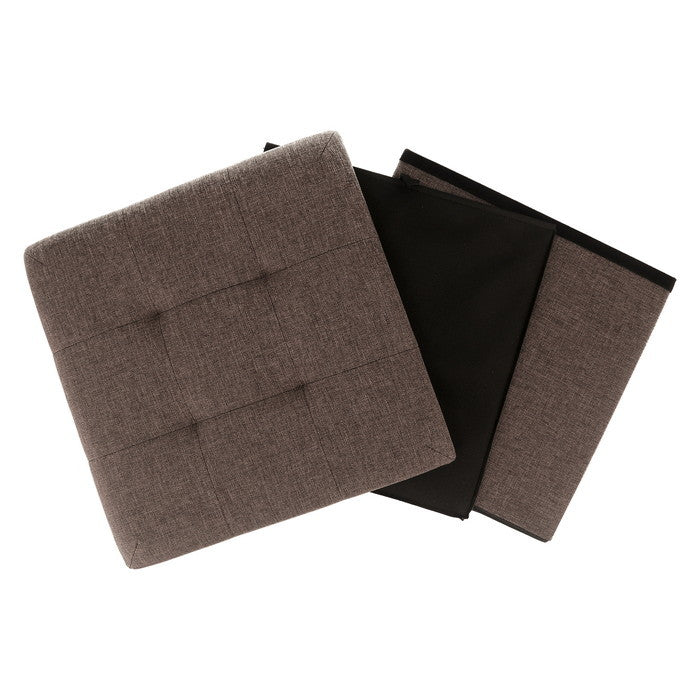 テーブルにもなる 収納 スツール チャコール 幅350×奥行350×高さ350 fj-61498の画像