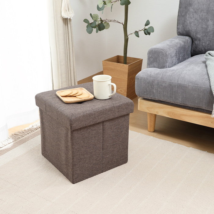 テーブルにもなる 収納 スツール チャコール 幅350×奥行350×高さ350 fj-61498の画像