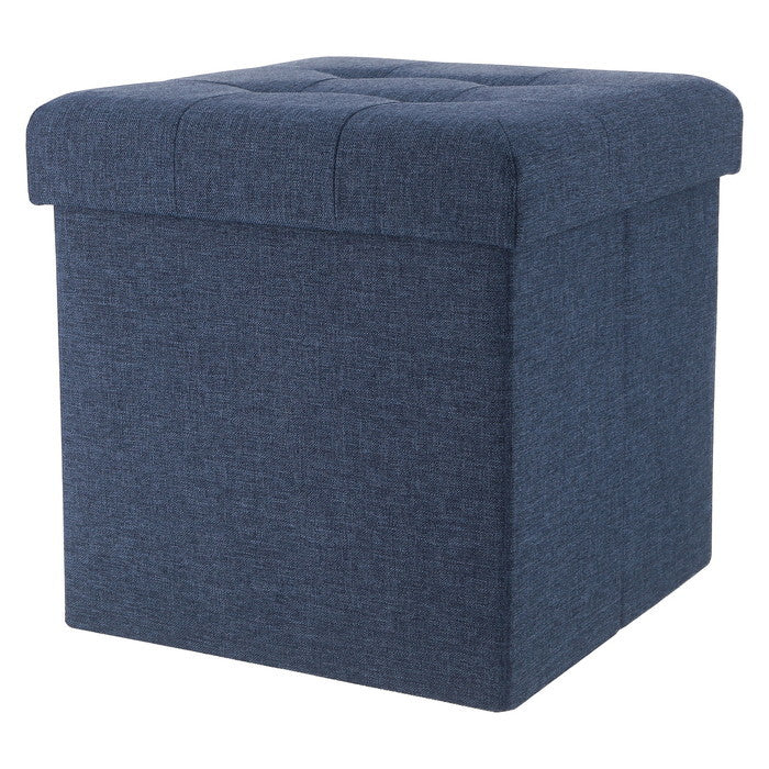 テーブルにもなる 収納 スツール ネイビー 幅350×奥行350×高さ350 fj-61499の画像