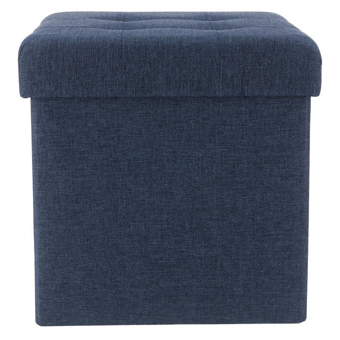 テーブルにもなる 収納 スツール ネイビー 幅350×奥行350×高さ350 fj-61499の画像