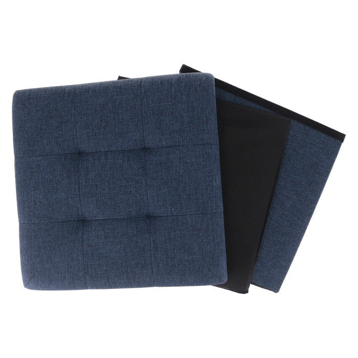 テーブルにもなる 収納 スツール ネイビー 幅350×奥行350×高さ350 fj-61499の画像