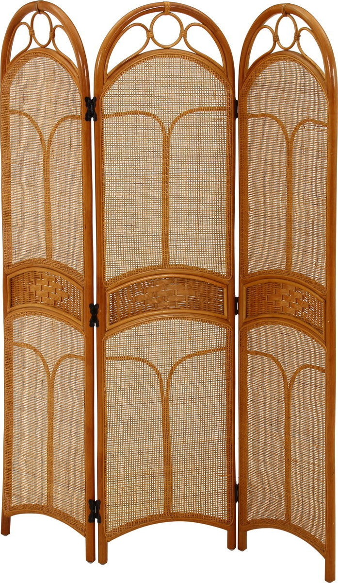 ラタン スクリーン 3連 HY FBC-010 幅1030×奥行270×高さ1500mm fj-61880の画像