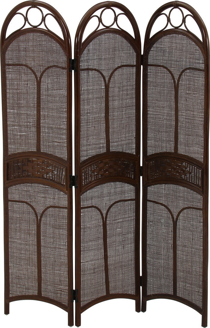 ラタン スクリーン 3連 BR FBC-011 幅1030×奥行270×高さ1500mm fj-61881の画像