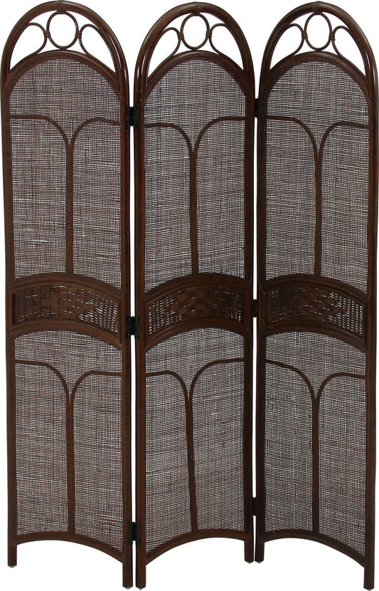 ラタン スクリーン 3連 BR FBC-011 幅1030×奥行270×高さ1500mm fj-61881の画像