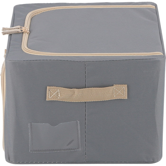 窓付 積み重ね 収納 スタッキング ボックス 22L GY グレー 幅390×奥行290×高さ200 fj-63511の画像