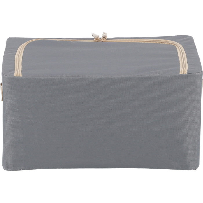 窓付 積み重ね 収納 スタッキング ボックス 22L GY グレー 幅390×奥行290×高さ200 fj-63511の画像