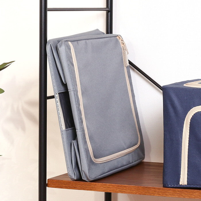 窓付 積み重ね 収納 スタッキング ボックス 22L GY グレー 幅390×奥行290×高さ200 fj-63511の画像