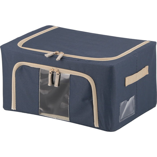 窓付 積み重ね 収納 スタッキング ボックス 22L BL ブルー 幅390×奥行290×高さ200 fj-63513の画像