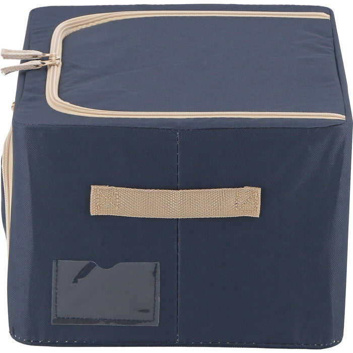 窓付 積み重ね 収納 スタッキング ボックス 22L BL ブルー 幅390×奥行290×高さ200 fj-63513の画像