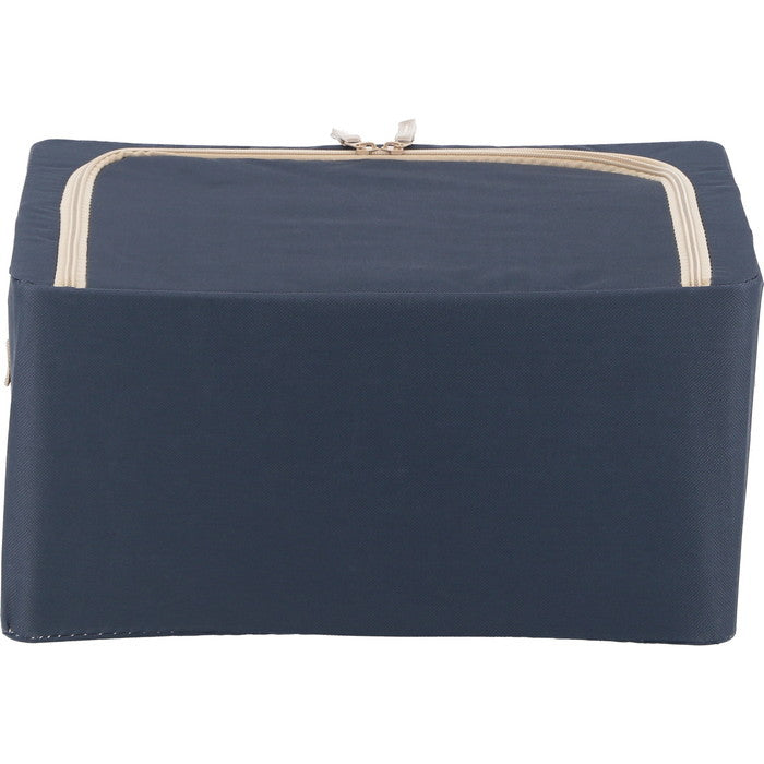 窓付 積み重ね 収納 スタッキング ボックス 22L BL ブルー 幅390×奥行290×高さ200 fj-63513の画像