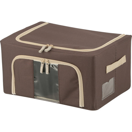 窓付 積み重ね 収納 スタッキング ボックス 22L BR ブラウン 幅390×奥行290×高さ200 fj-63514の画像