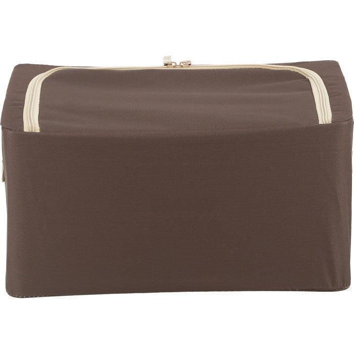 窓付 積み重ね 収納 スタッキング ボックス 22L BR ブラウン 幅390×奥行290×高さ200 fj-63514の画像