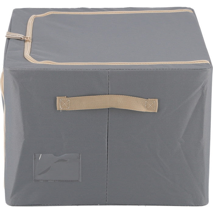 窓付 積み重ね 収納 スタッキング ボックス 55L GY グレー 幅500×奥行400×高さ280 fj-63515の画像