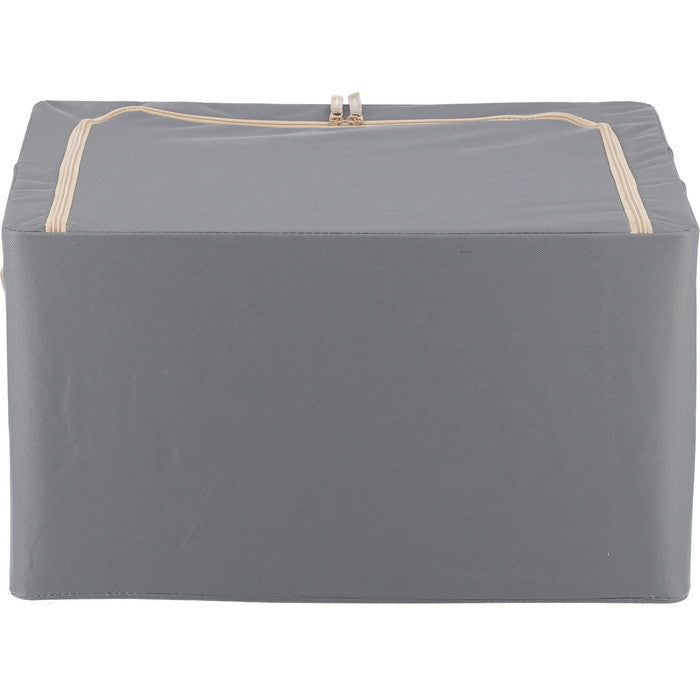 窓付 積み重ね 収納 スタッキング ボックス 55L GY グレー 幅500×奥行400×高さ280 fj-63515の画像