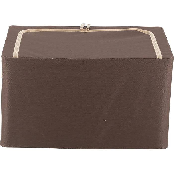 窓付 積み重ね 収納 スタッキング ボックス 55L BR ブラウン 幅500×奥行400×高さ280 fj-63518の画像