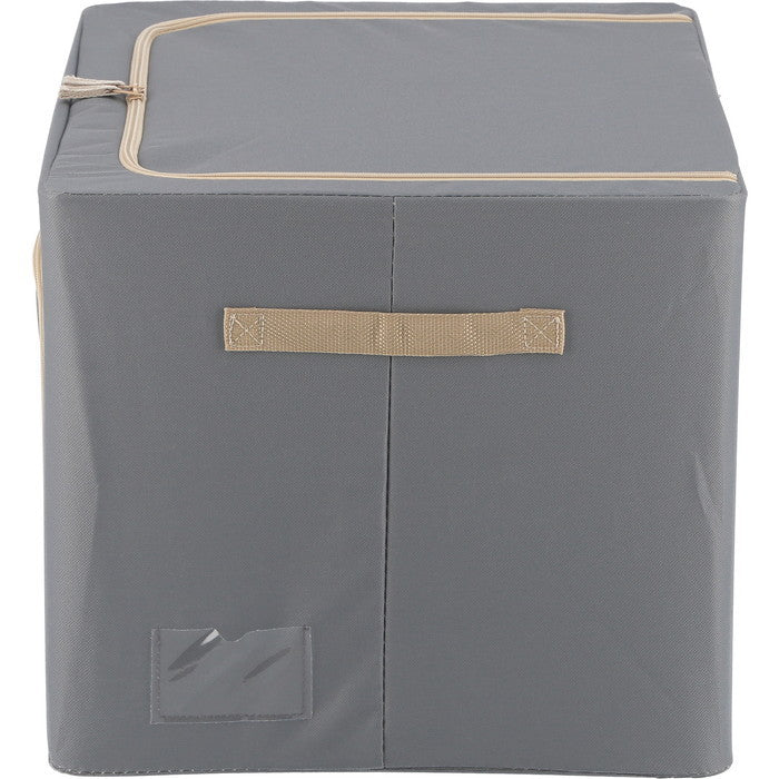 窓付 積み重ね 収納 スタッキング ボックス 72L GY グレー 幅500×奥行400×高さ360 fj-63519の画像