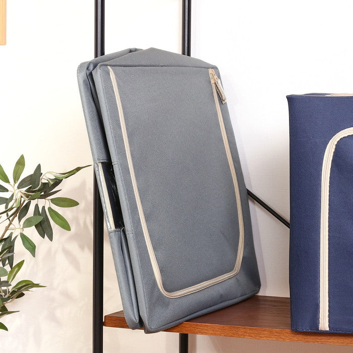 窓付 積み重ね 収納 スタッキング ボックス 72L GY グレー 幅500×奥行400×高さ360 fj-63519の画像