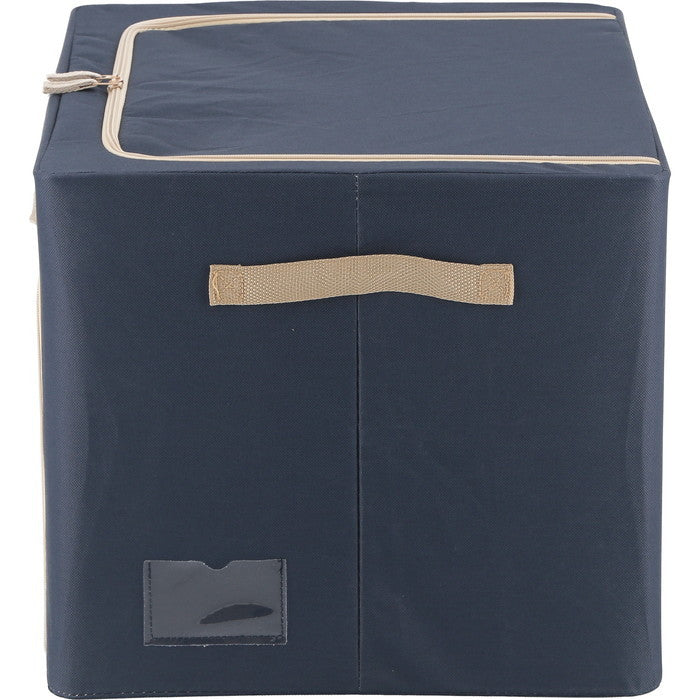 窓付 積み重ね 収納 スタッキング ボックス 72L BL ブルー 幅500×奥行400×高さ360 fj-63521の画像