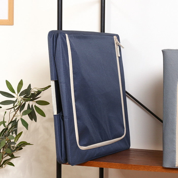 窓付 積み重ね 収納 スタッキング ボックス 72L BL ブルー 幅500×奥行400×高さ360 fj-63521の画像