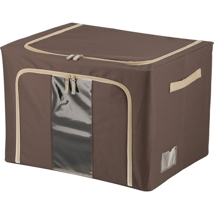 窓付 積み重ね 収納 スタッキング ボックス 72L BR ブラウン 幅500×奥行400×高さ360 fj-63522の画像