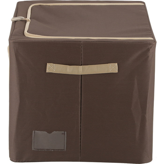 窓付 積み重ね 収納 スタッキング ボックス 72L BR ブラウン 幅500×奥行400×高さ360 fj-63522の画像