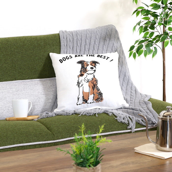 クッションカバー 45×45 DOGS ARE BEST ホワイト 幅45×450×高さ3 fj-63879の画像