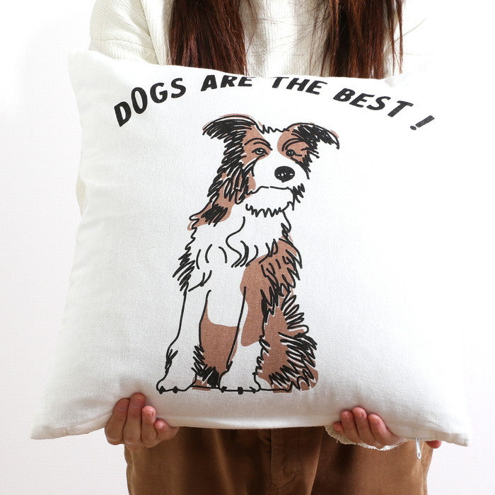 クッションカバー 45×45 DOGS ARE BEST ホワイト 幅45×450×高さ3 fj-63879の画像