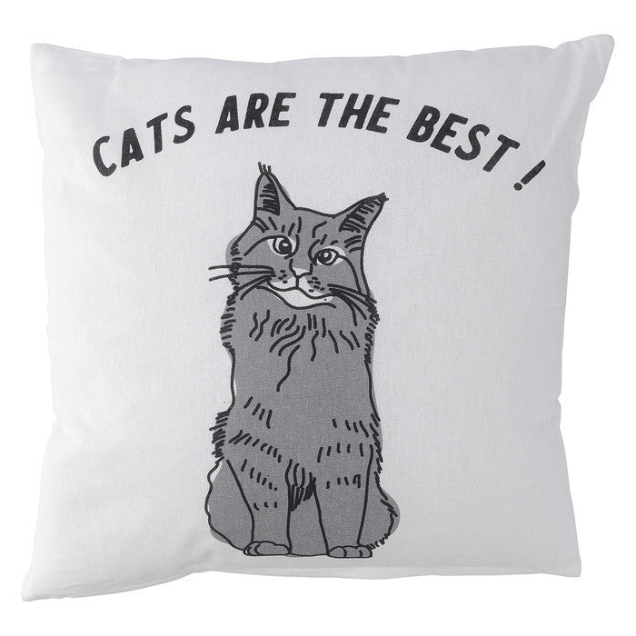クッションカバー 45×45 CATS ARE BEST ホワイト 幅45×450×高さ3 fj-63880の画像
