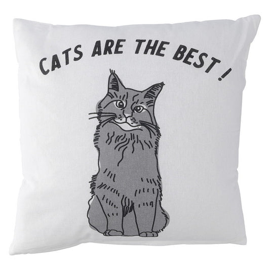 クッションカバー 45×45 CATS ARE BEST ホワイト 幅45×450×高さ3 fj-63880の画像