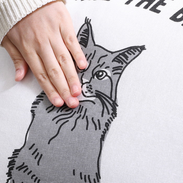 クッションカバー 45×45 CATS ARE BEST ホワイト 幅45×450×高さ3 fj-63880の画像