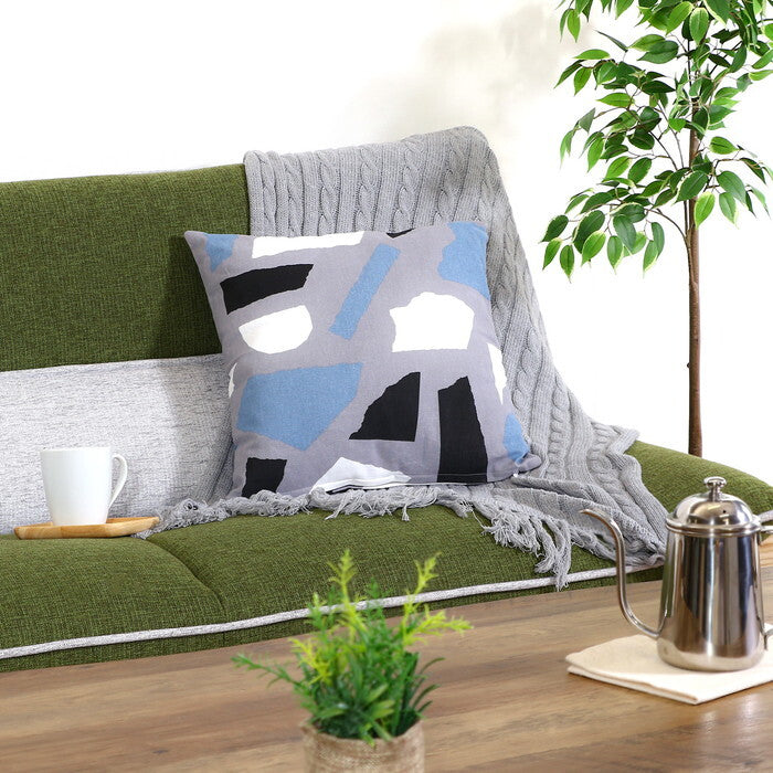 クッションカバー 45×45 TERAZZO BL ブルー 完成品 W450×D450×H3mm 0.1kg fj-63882の画像