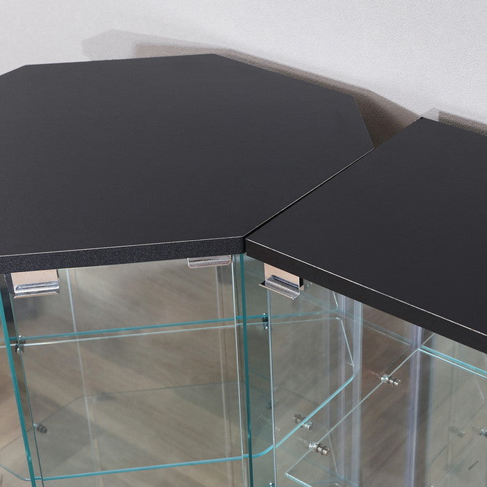 ガラス コレクション ケース BAAL BK ブラック 幅390×奥行300×高さ1195 fj-63932の画像