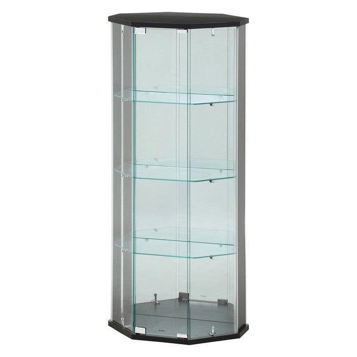 ガラス コレクション ケース BAAL コーナー BK ブラック 幅522×奥行425×高さ1195 fj-63934の画像